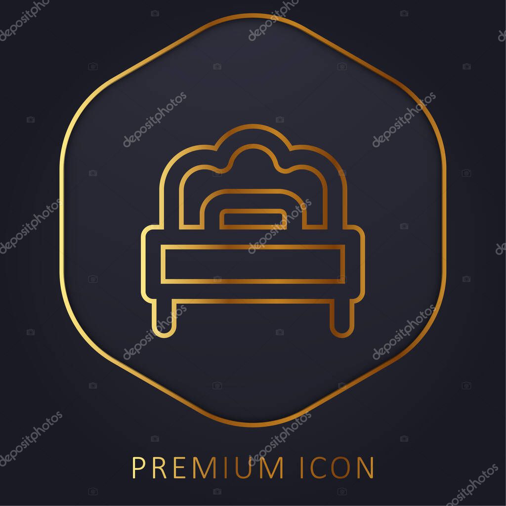 Bed golden line premium logo or icon