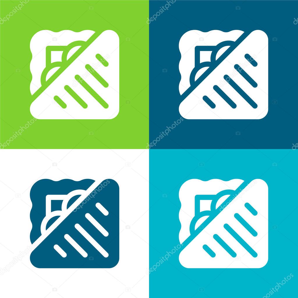 Bread Flat four color minimal icon set