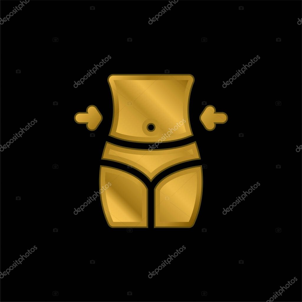 Belly gold plated metalic icon or logo vector