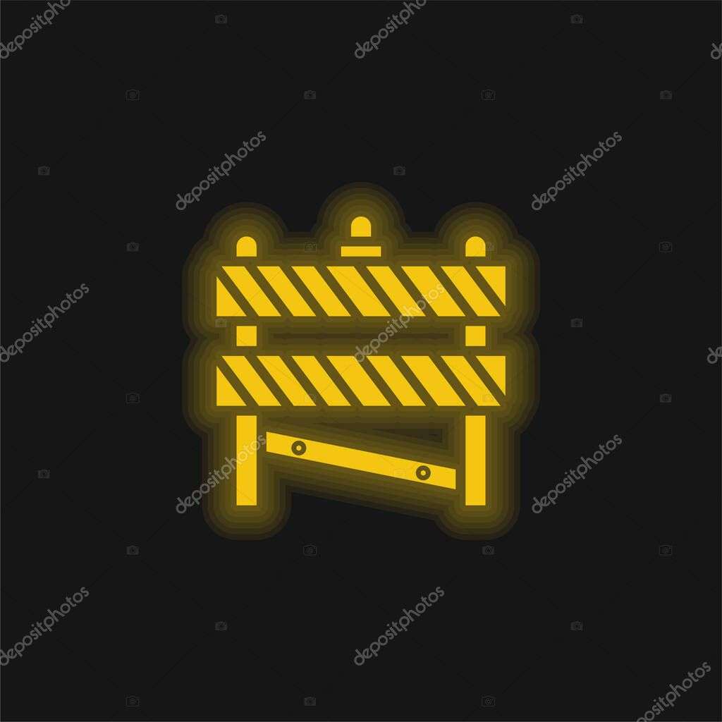 Barrier yellow glowing neon icon