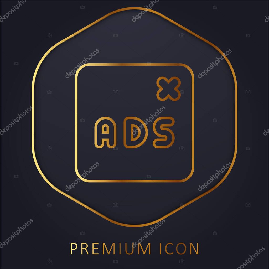 Blocked golden line premium logo or icon