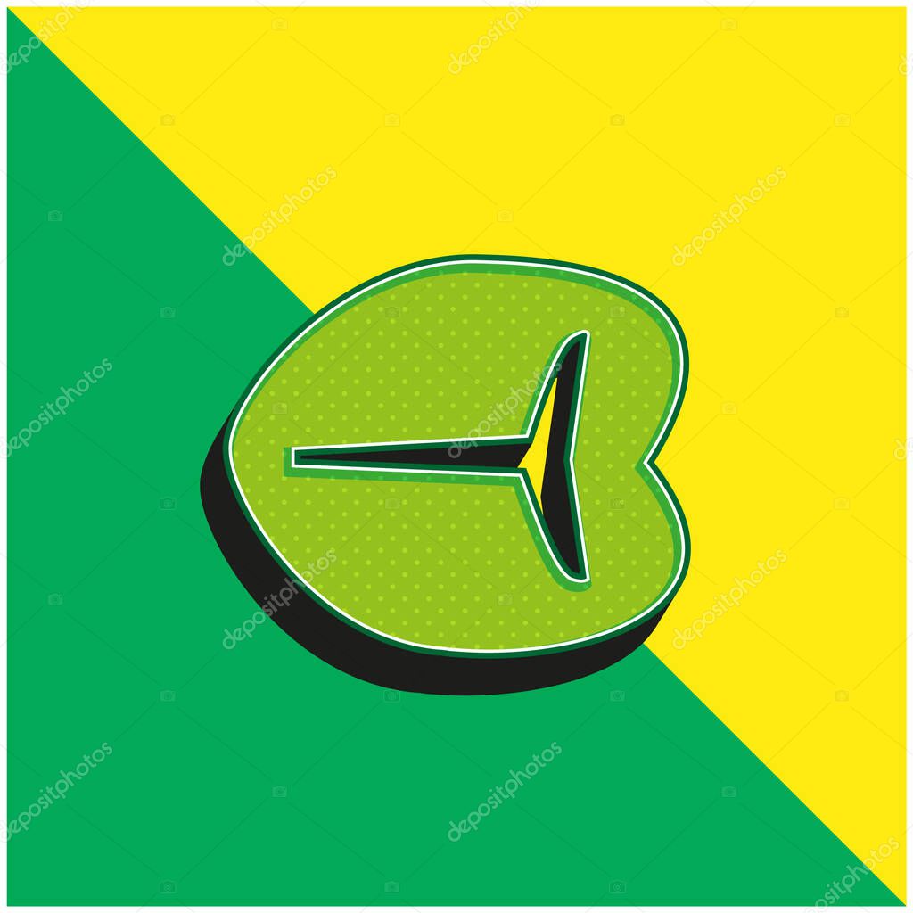 Beef Steak Green and yellow modern 3d vector icon logo