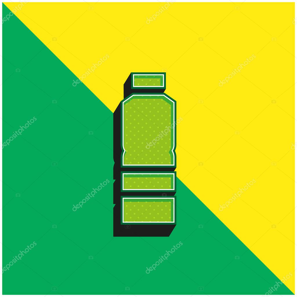 Bottle Green and yellow modern 3d vector icon logo