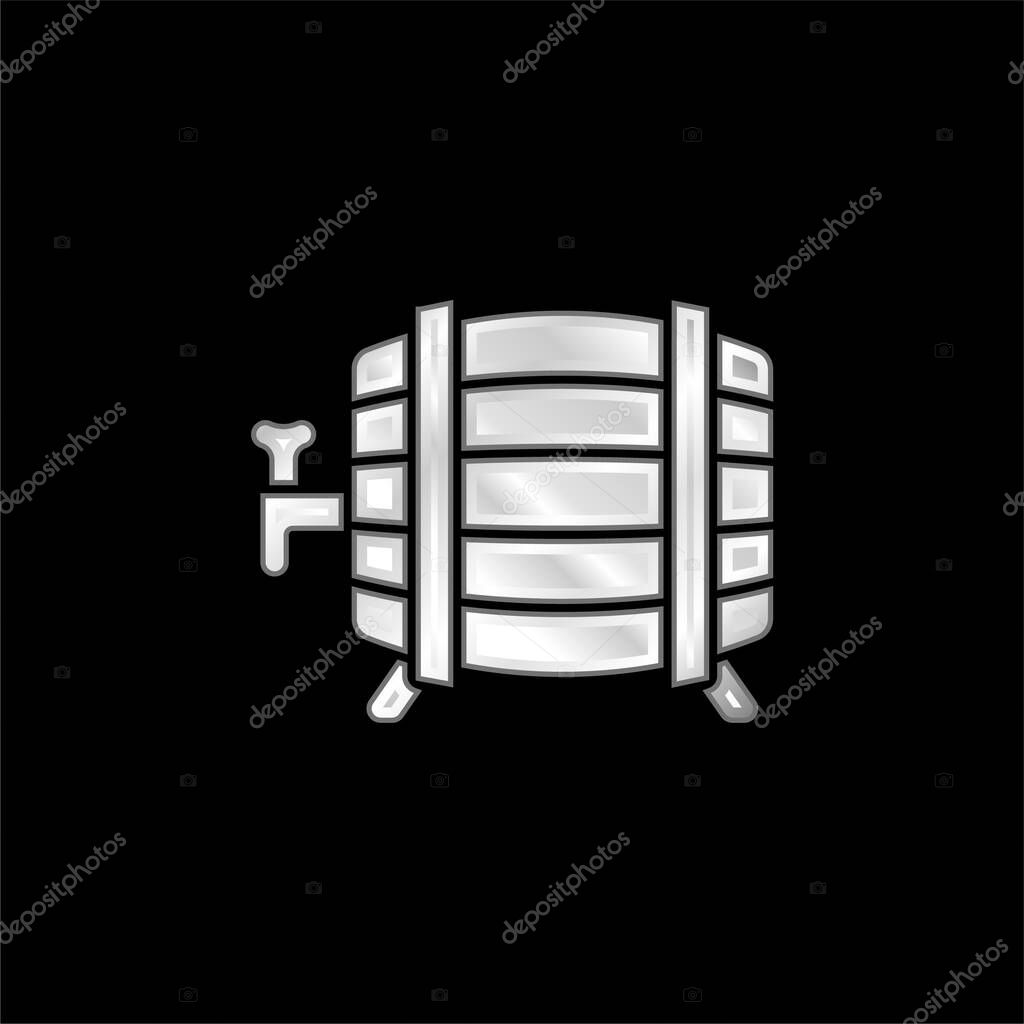 Barrel silver plated metallic icon