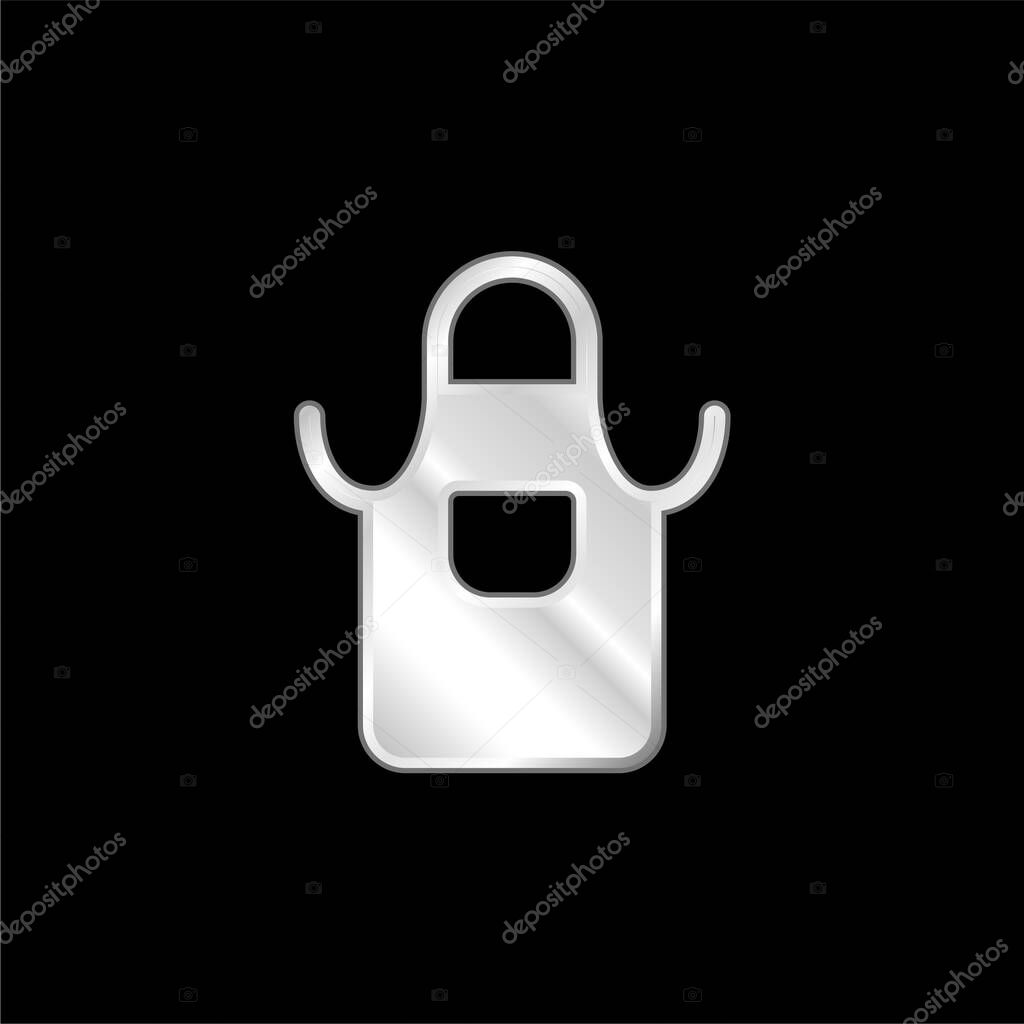 Apron silver plated metallic icon