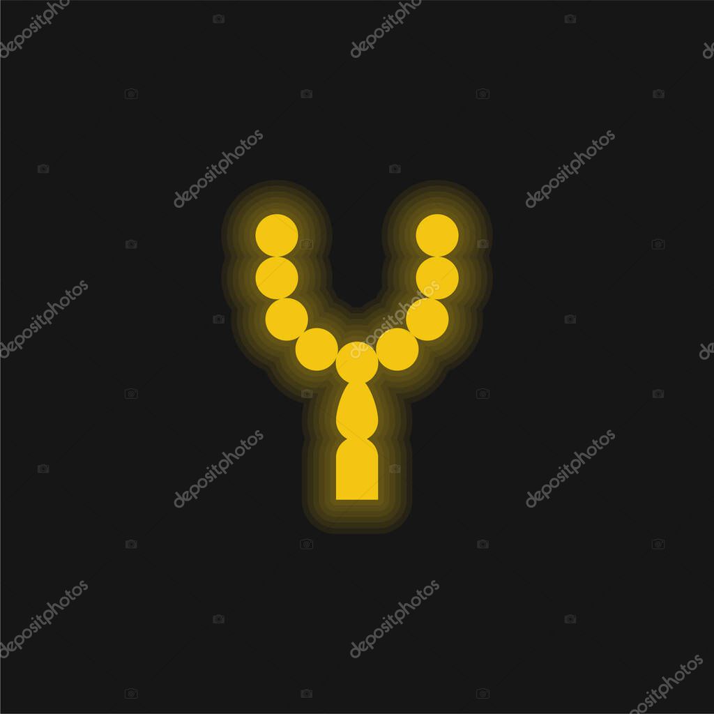 Beads yellow glowing neon icon