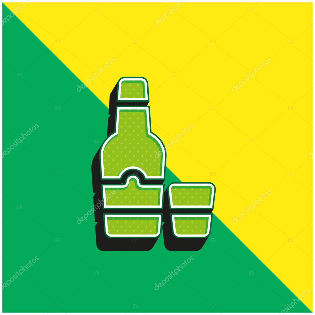Arak Green and yellow modern 3d vector icon logo