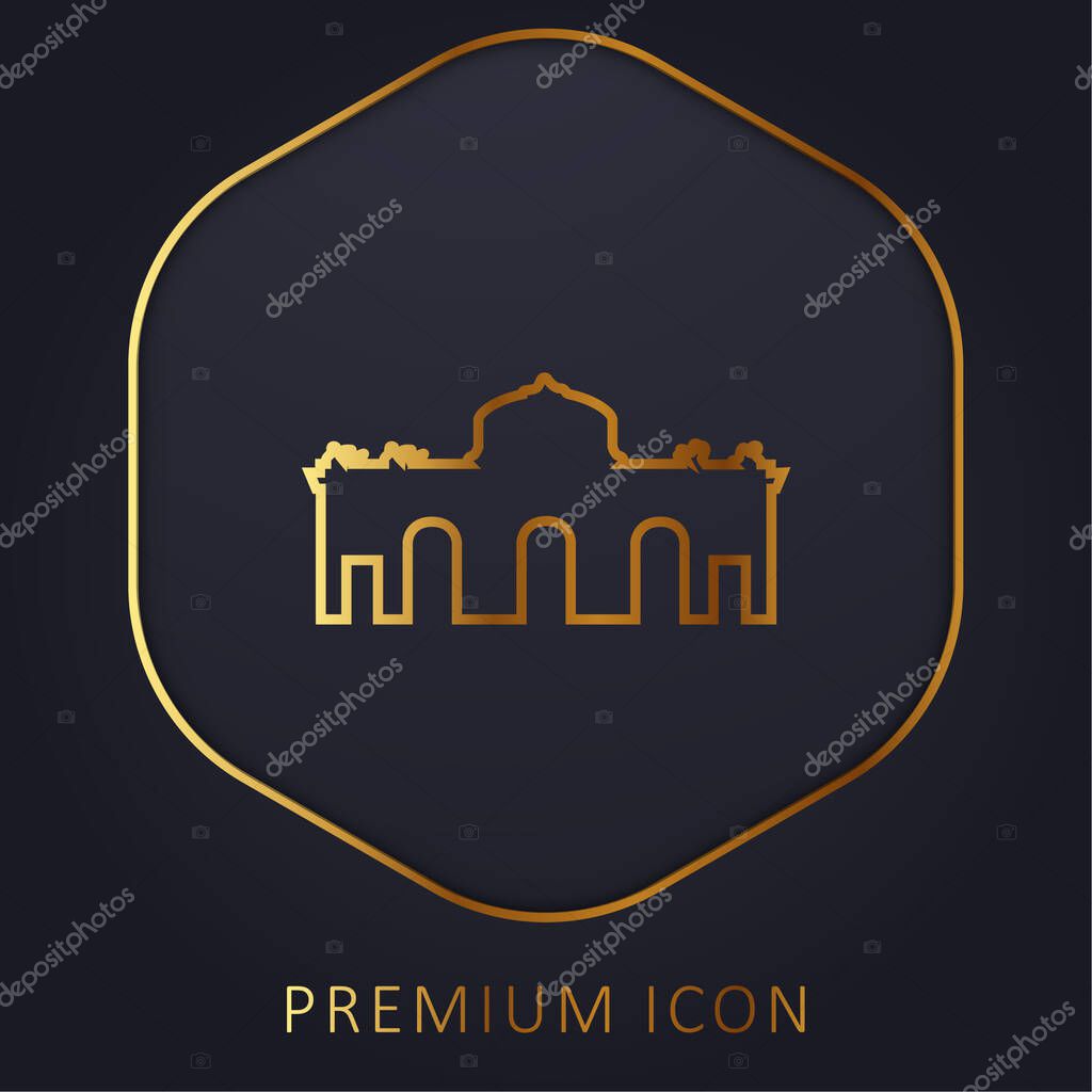 Alcala Gate Spain golden line premium logo or icon
