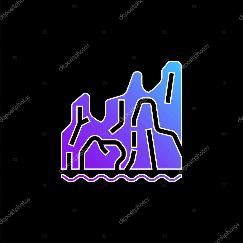 Beach blue gradient vector icon
