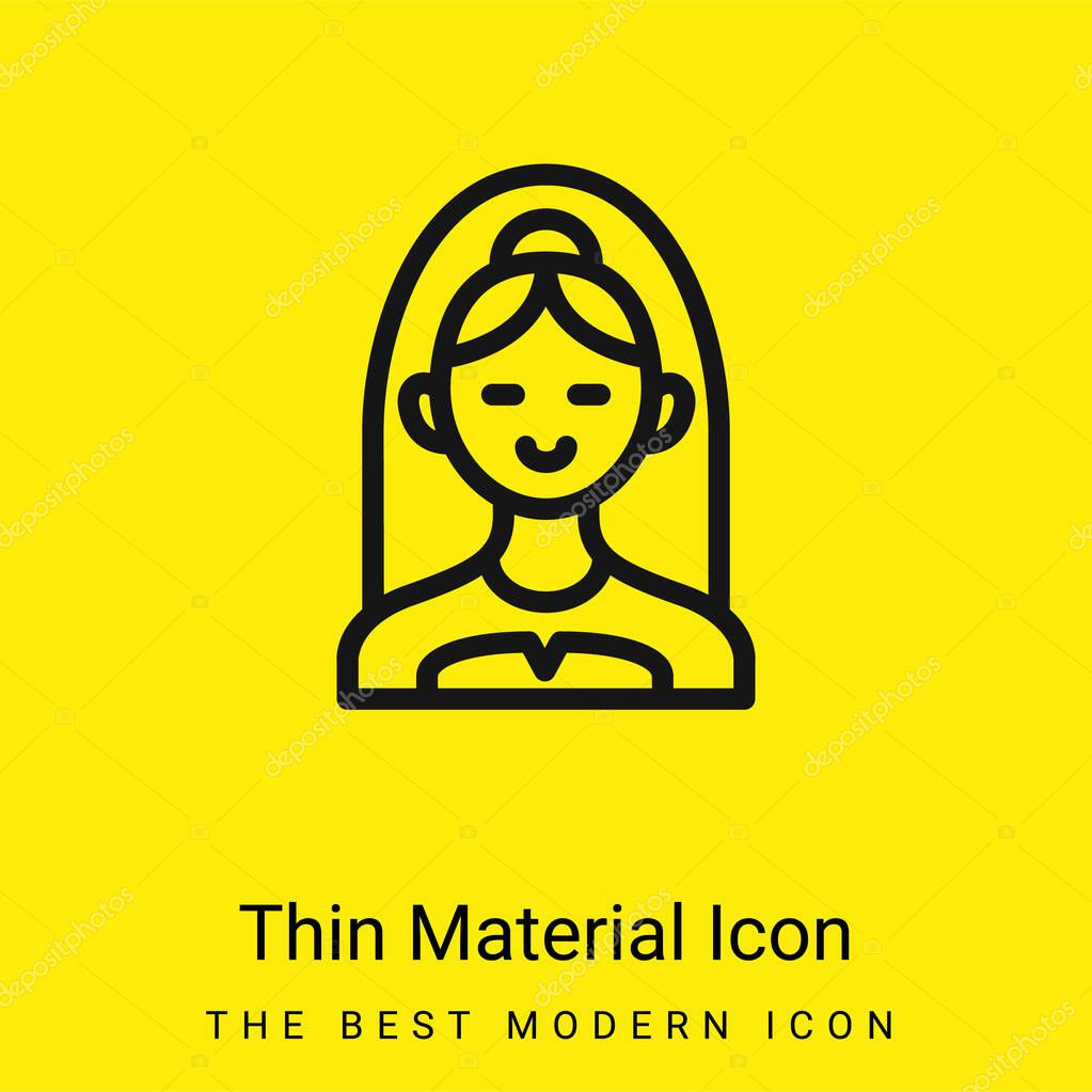 Bride Bust minimal bright yellow material icon
