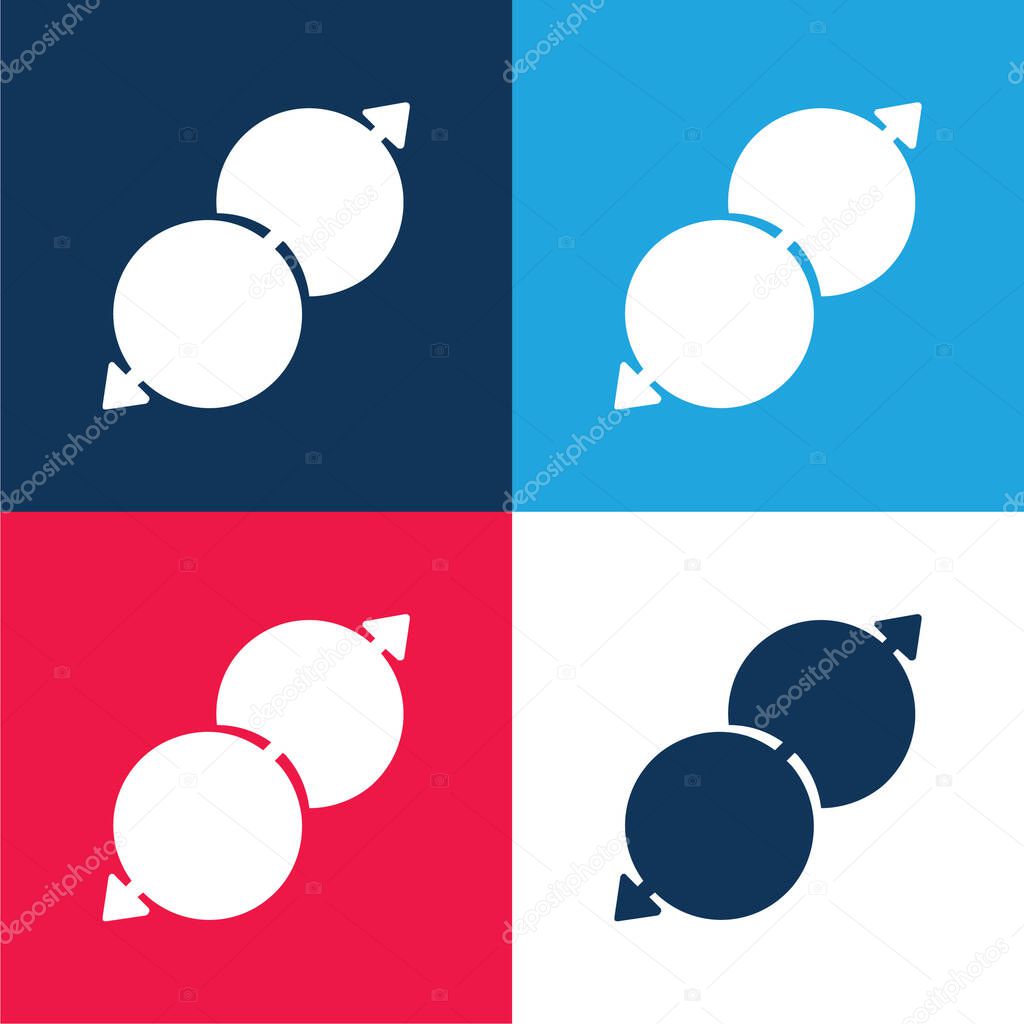 Arrow Localization blue and red four color minimal icon set