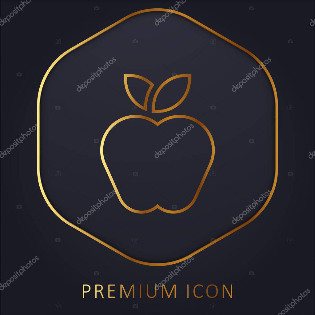 Apple golden line premium logo or icon