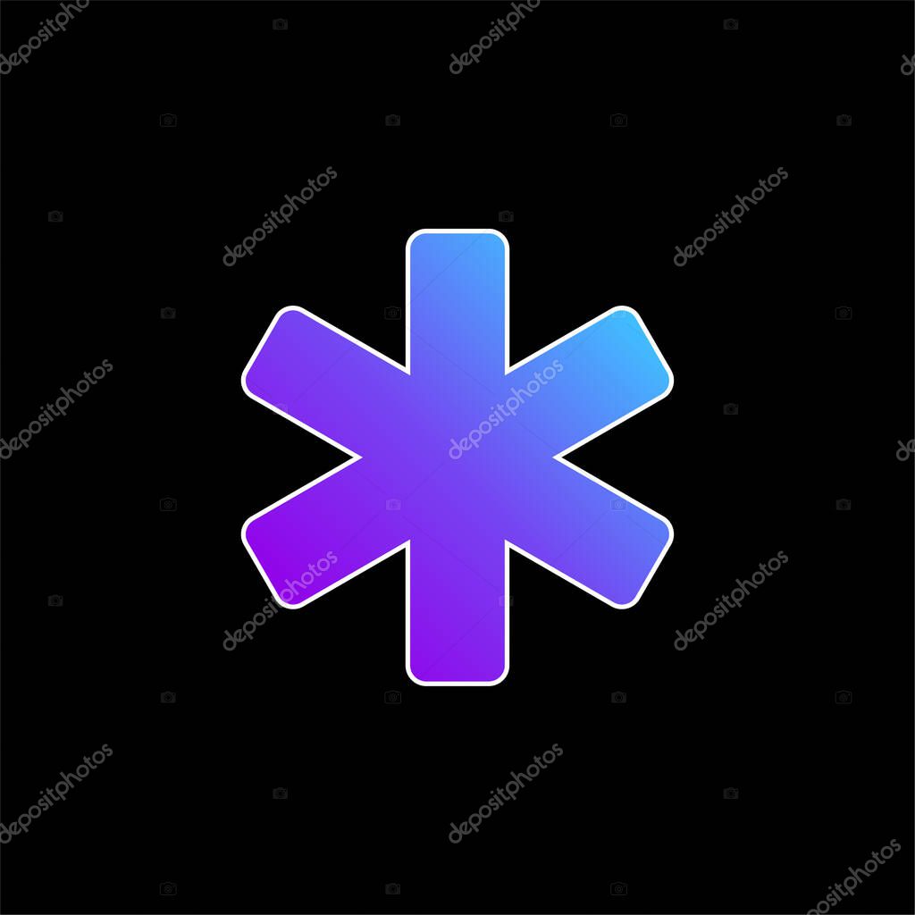 Asterisk blue gradient vector icon