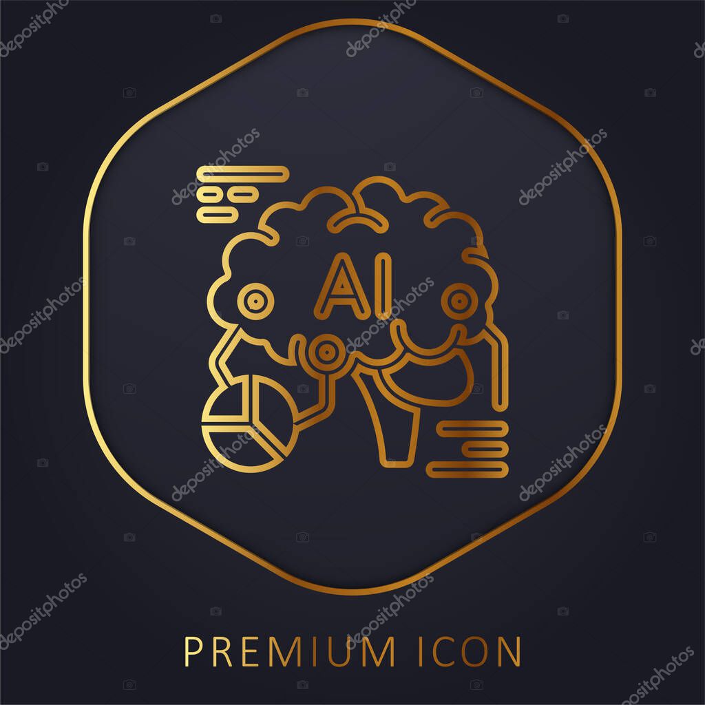 Analytics golden line premium logo or icon