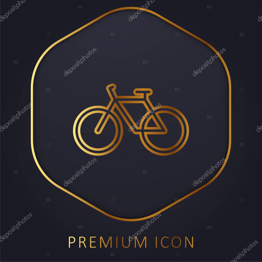 Bicycle golden line premium logo or icon