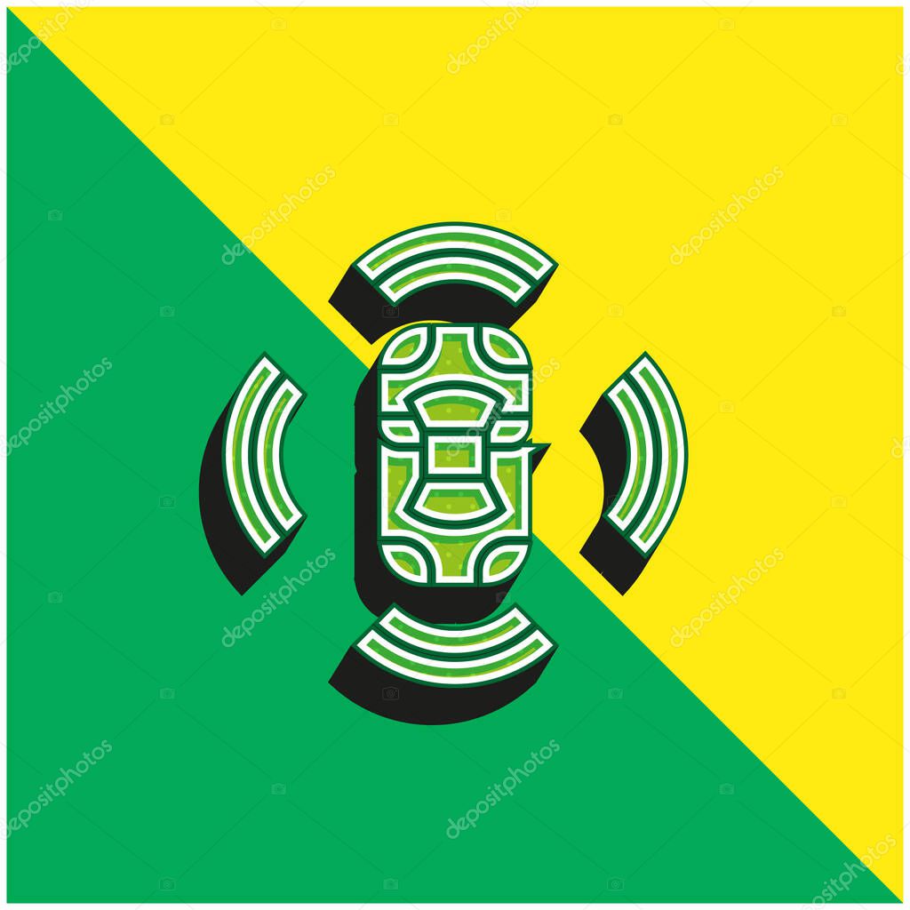 3d Sensor Green and yellow modern 3d vector icon logo