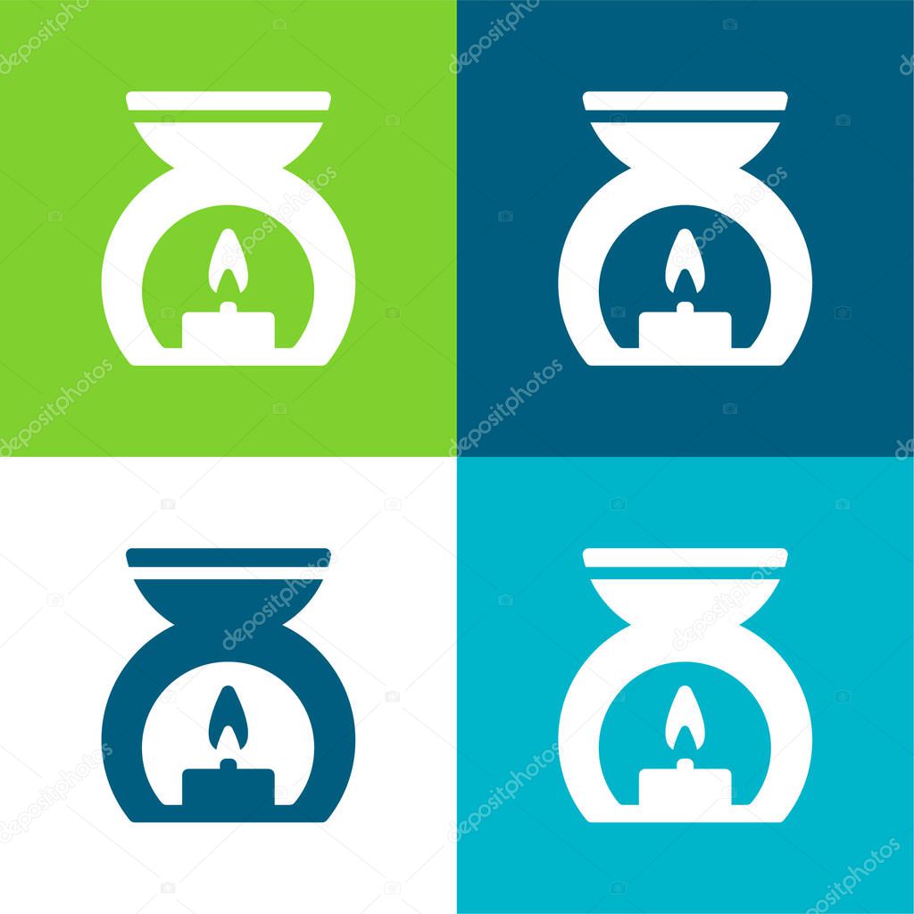 Aromatherapy Spa Treatment Flat four color minimal icon set
