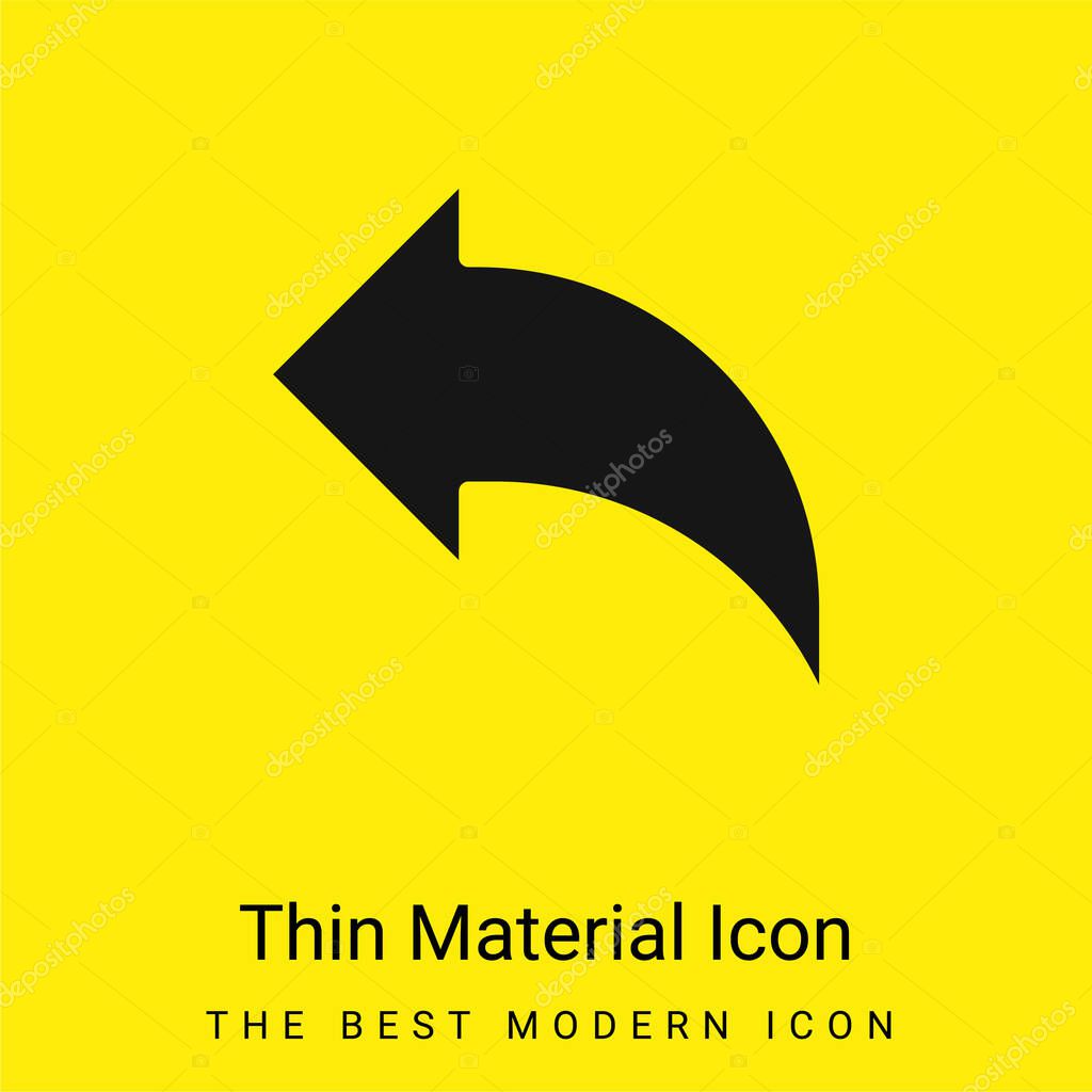Back minimal bright yellow material icon