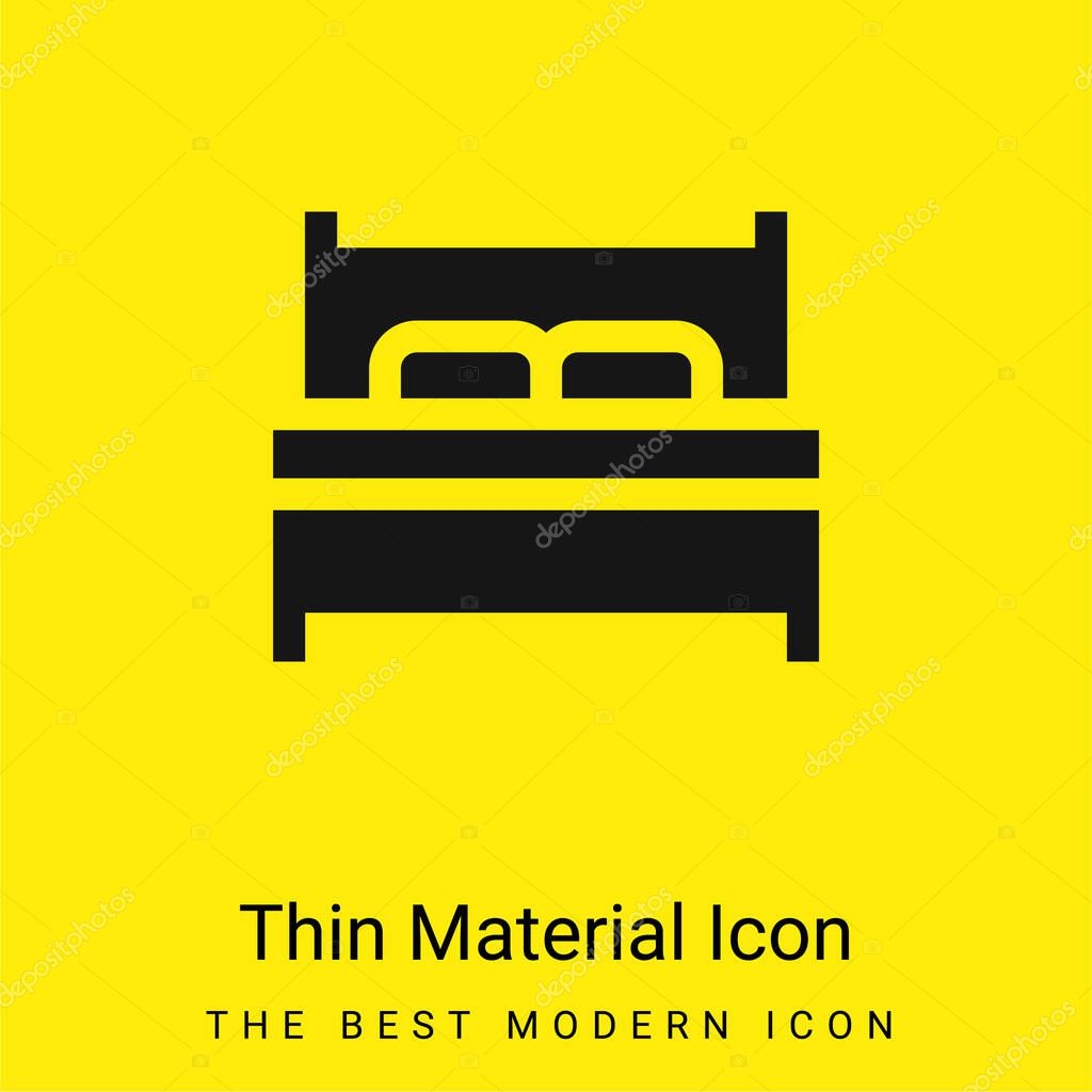 Bed minimal bright yellow material icon