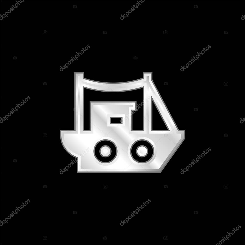 Boat silver plated metallic icon