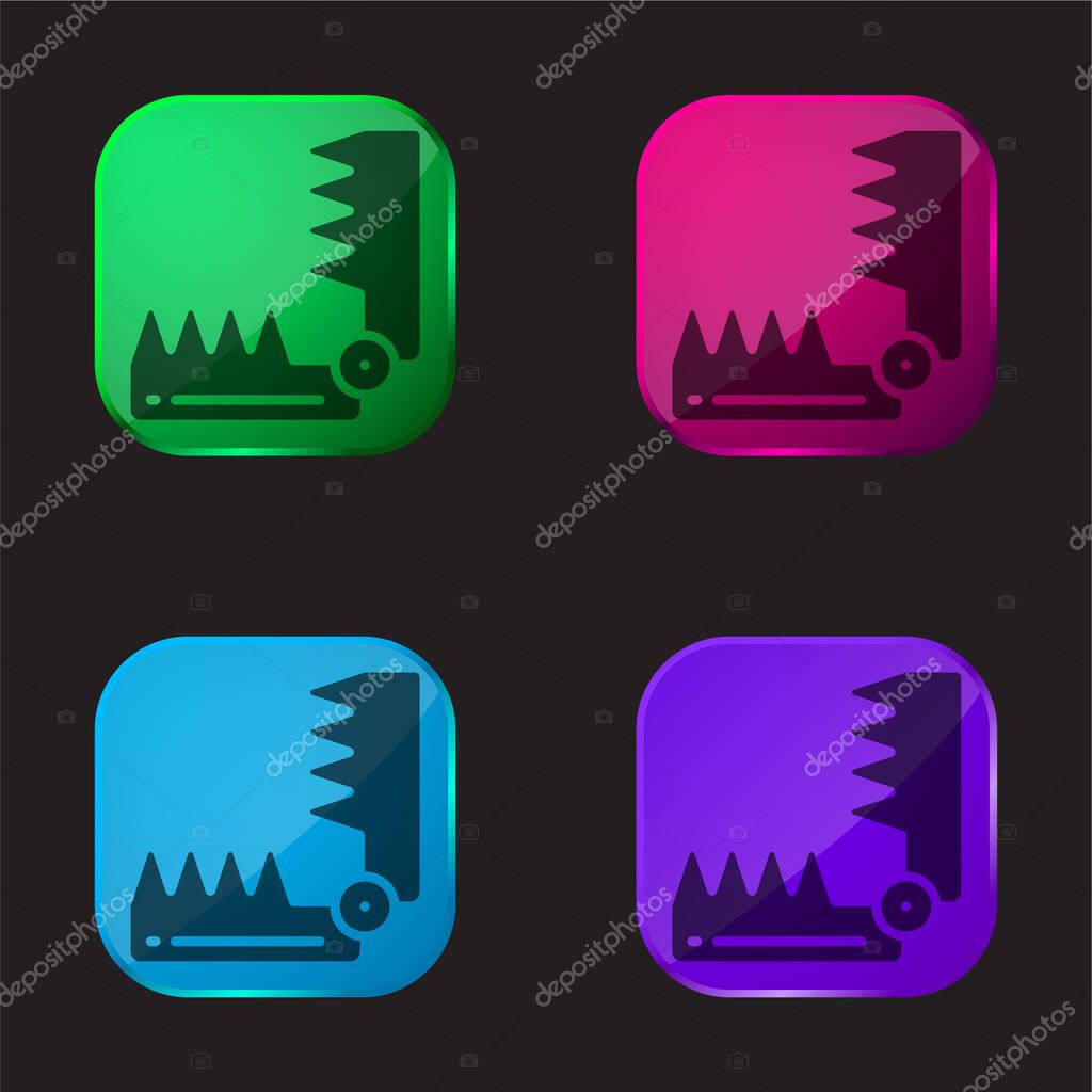 Bear Trap four color glass button icon