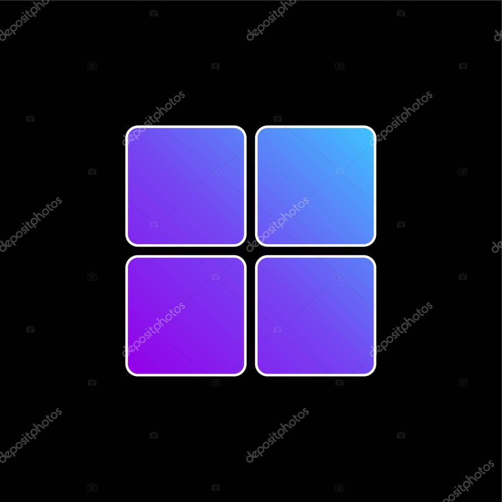4 Rounded Squares blue gradient vector icon