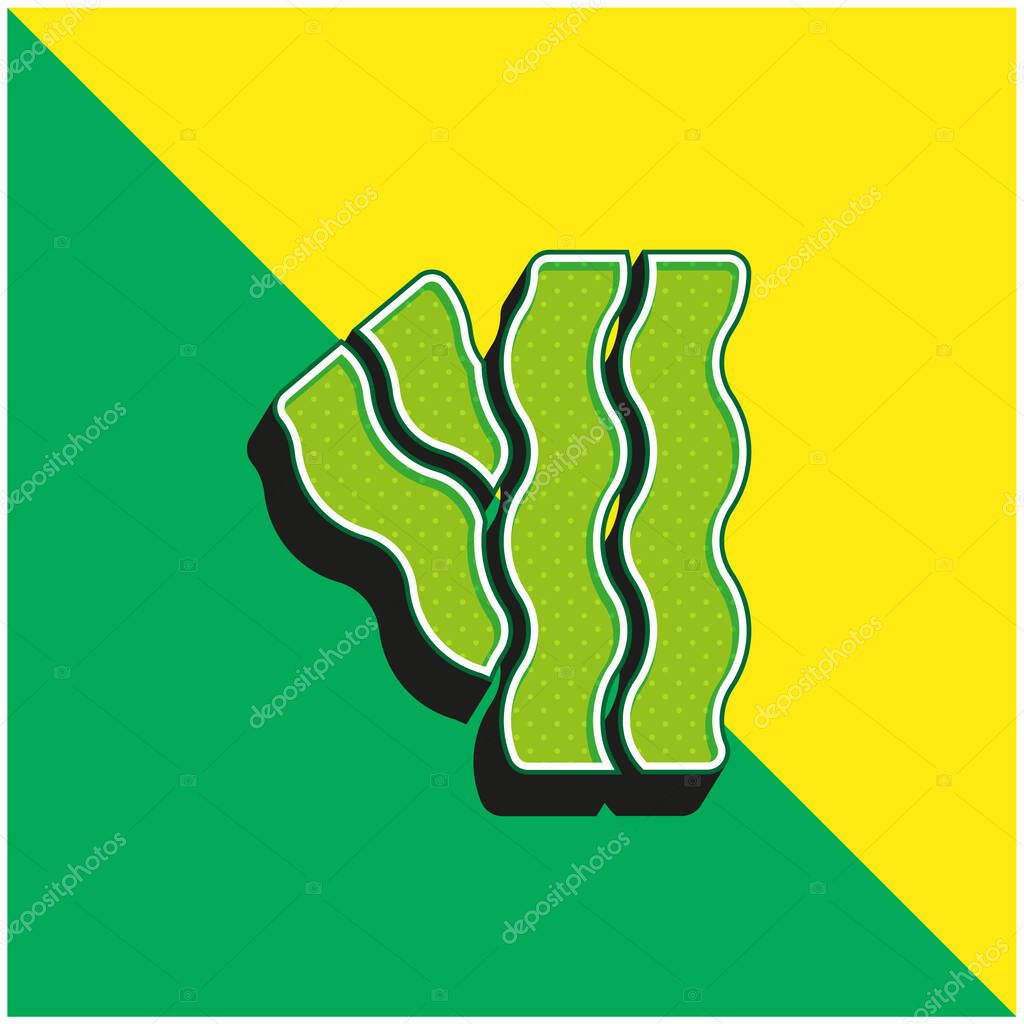 Bacon Green and yellow modern 3d vector icon logo