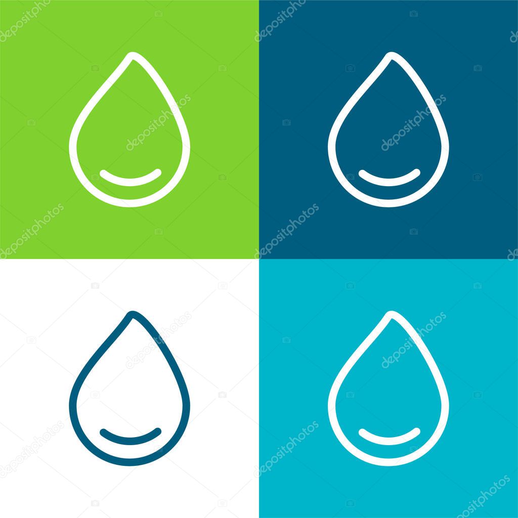 Big Drop Of Water Flat four color minimal icon set