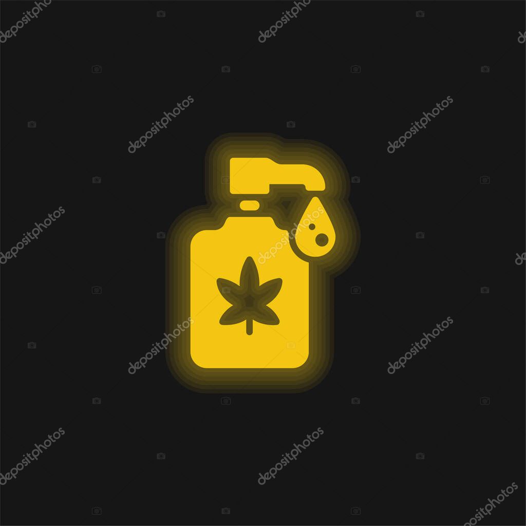 Body Lotion yellow glowing neon icon