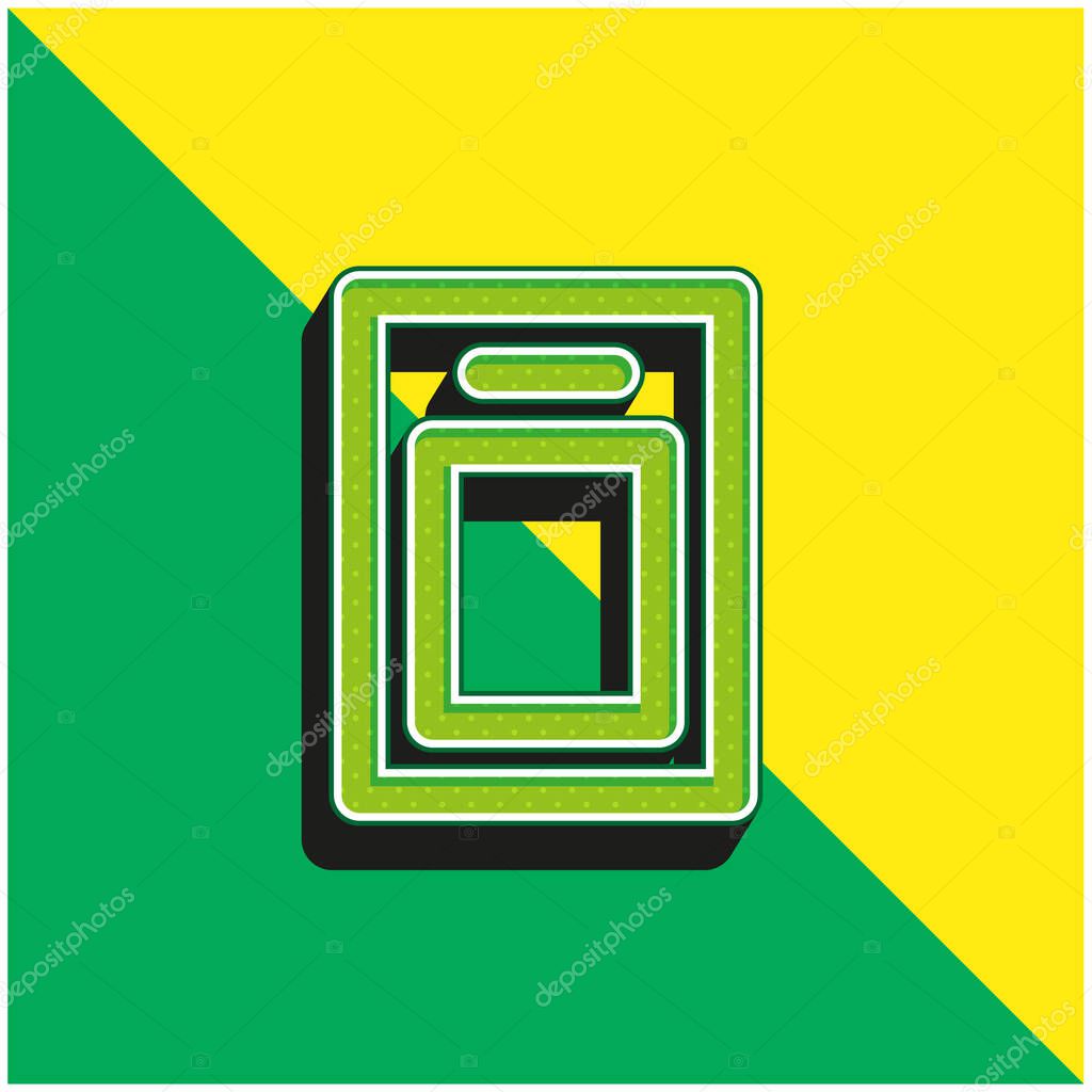 Board Green and yellow modern 3d vector icon logo
