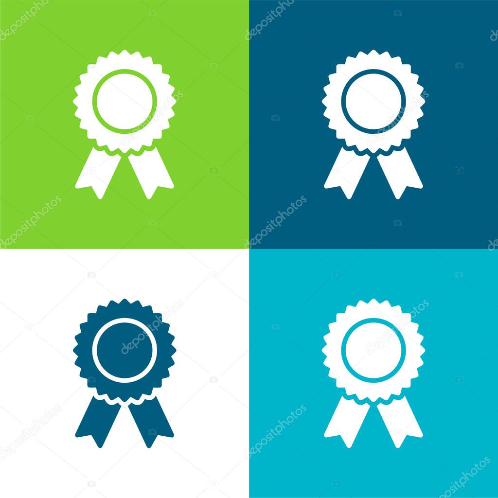 Badge Flat four color minimal icon set