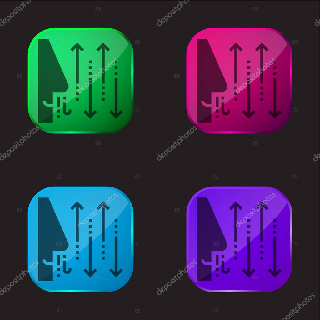 Breathing four color glass button icon