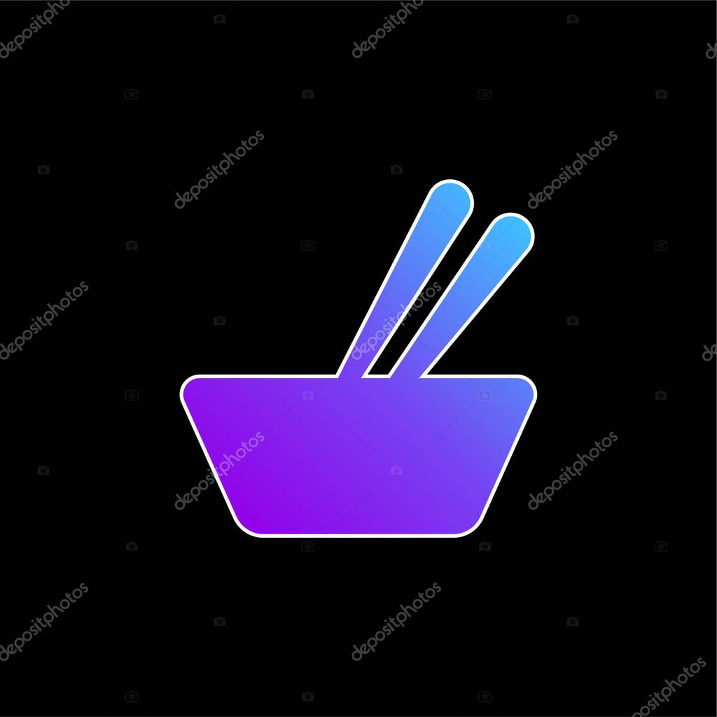 Bowl And Chopsticks blue gradient vector icon
