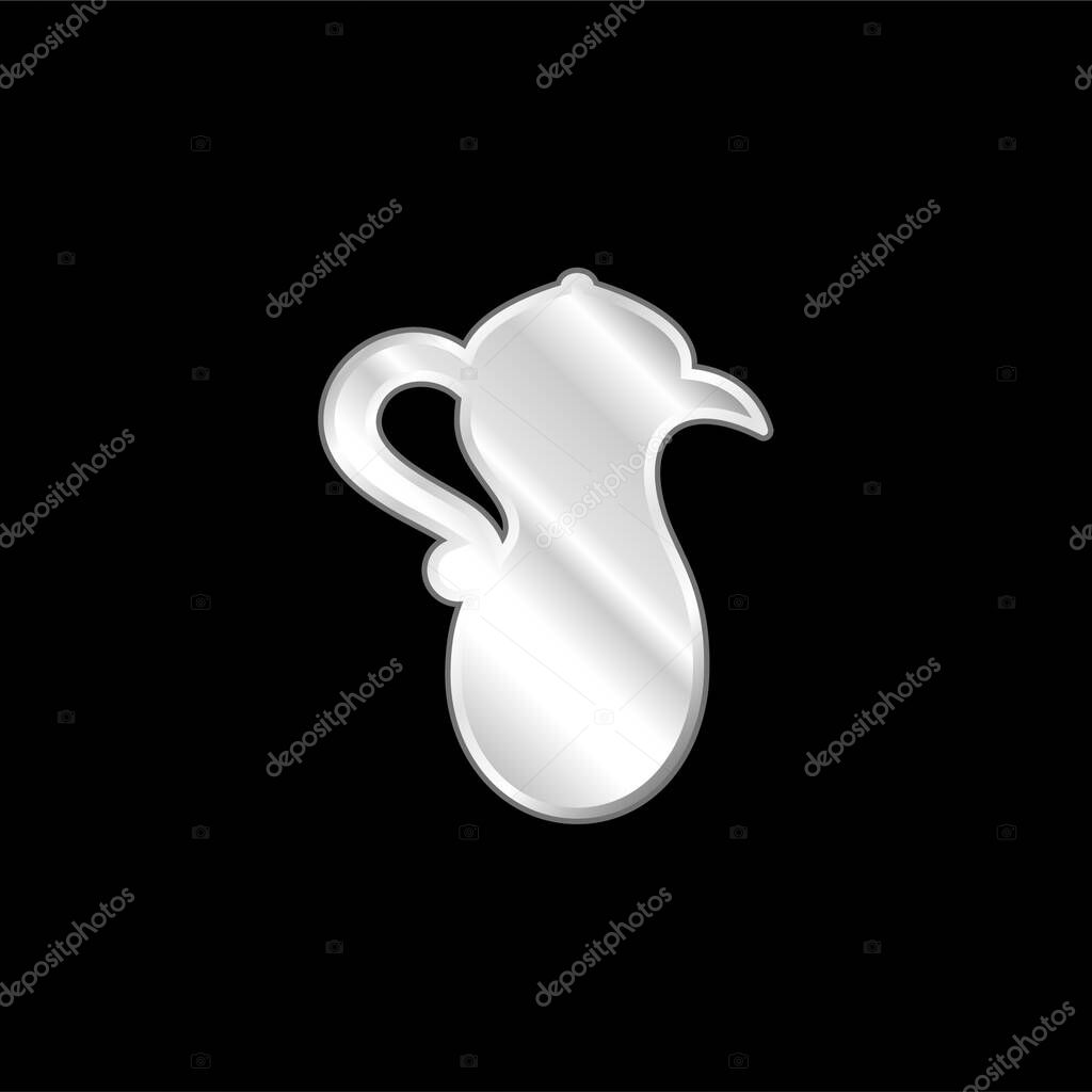 Arabic Teapot silver plated metallic icon