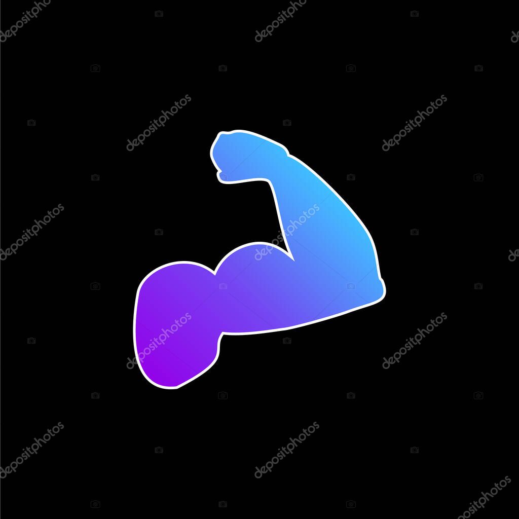 Biceps Of A Man blue gradient vector icon