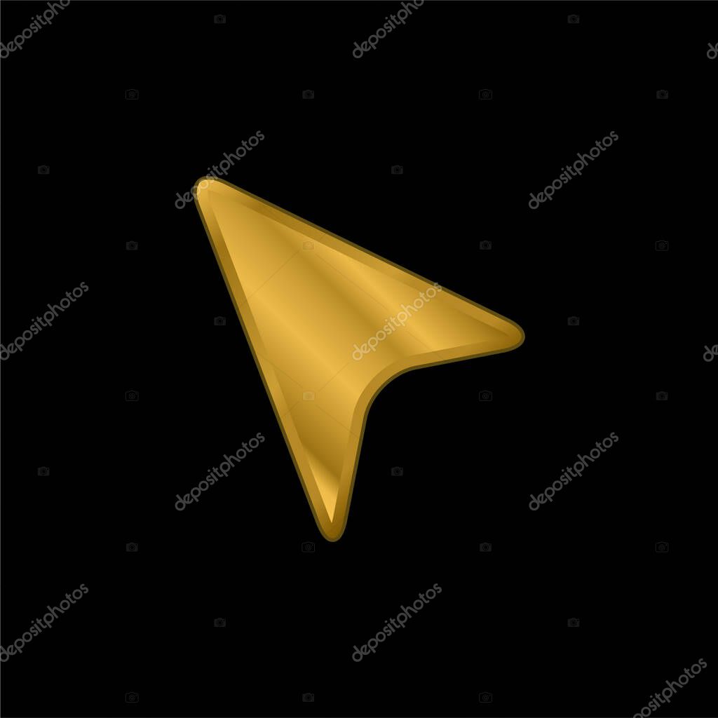 Black Pointer gold plated metalic icon or logo vector