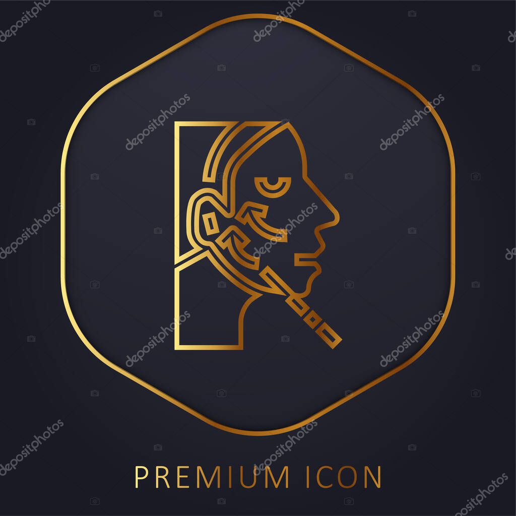 Botox golden line premium logo or icon