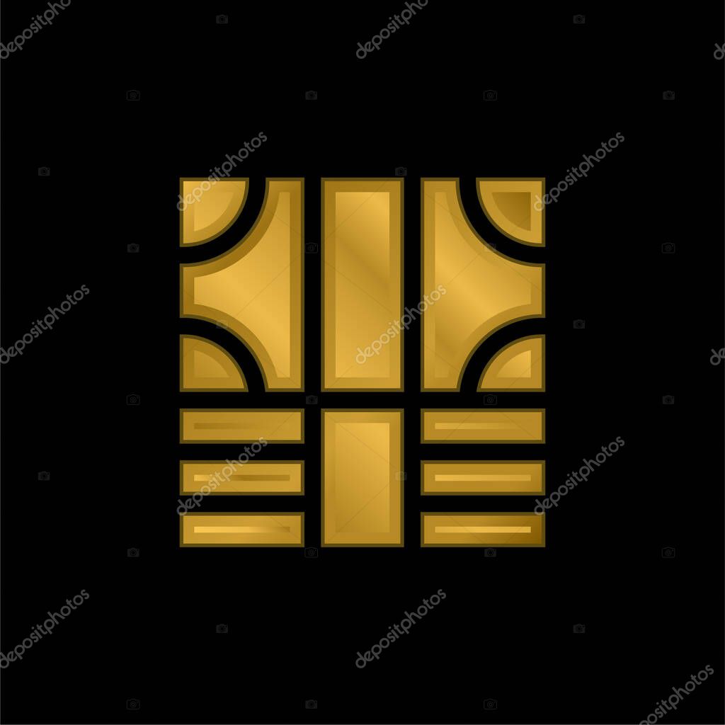 Bills gold plated metalic icon or logo vector