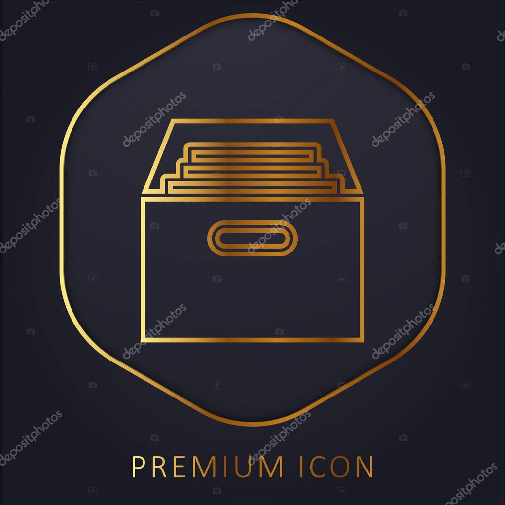 Archive golden line premium logo or icon