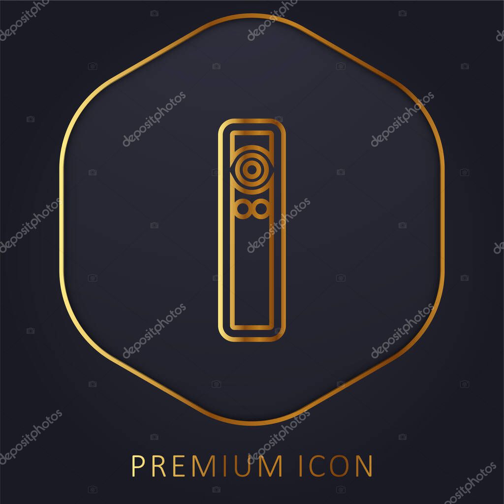Apple Remote golden line premium logo or icon