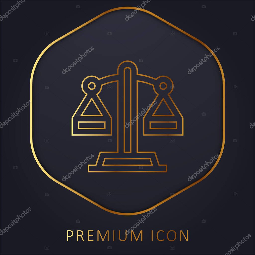 Balance golden line premium logo or icon