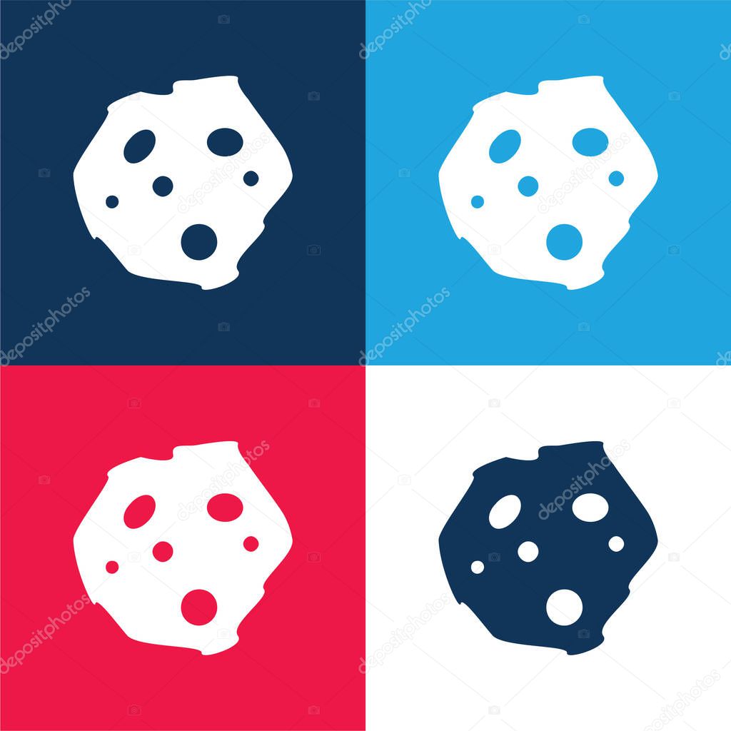 Asteroid blue and red four color minimal icon set