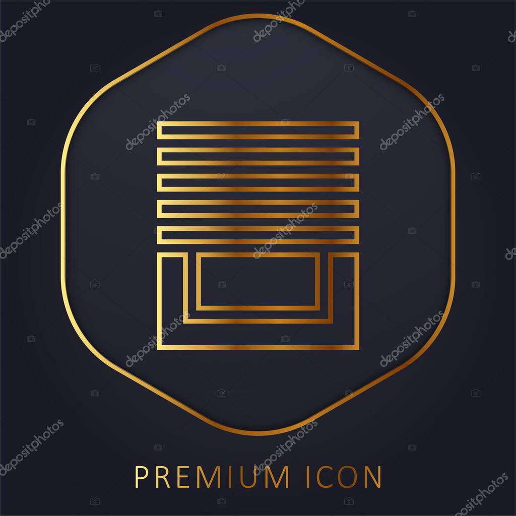 Blinds golden line premium logo or icon