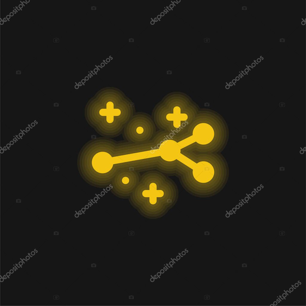 Arrow yellow glowing neon icon