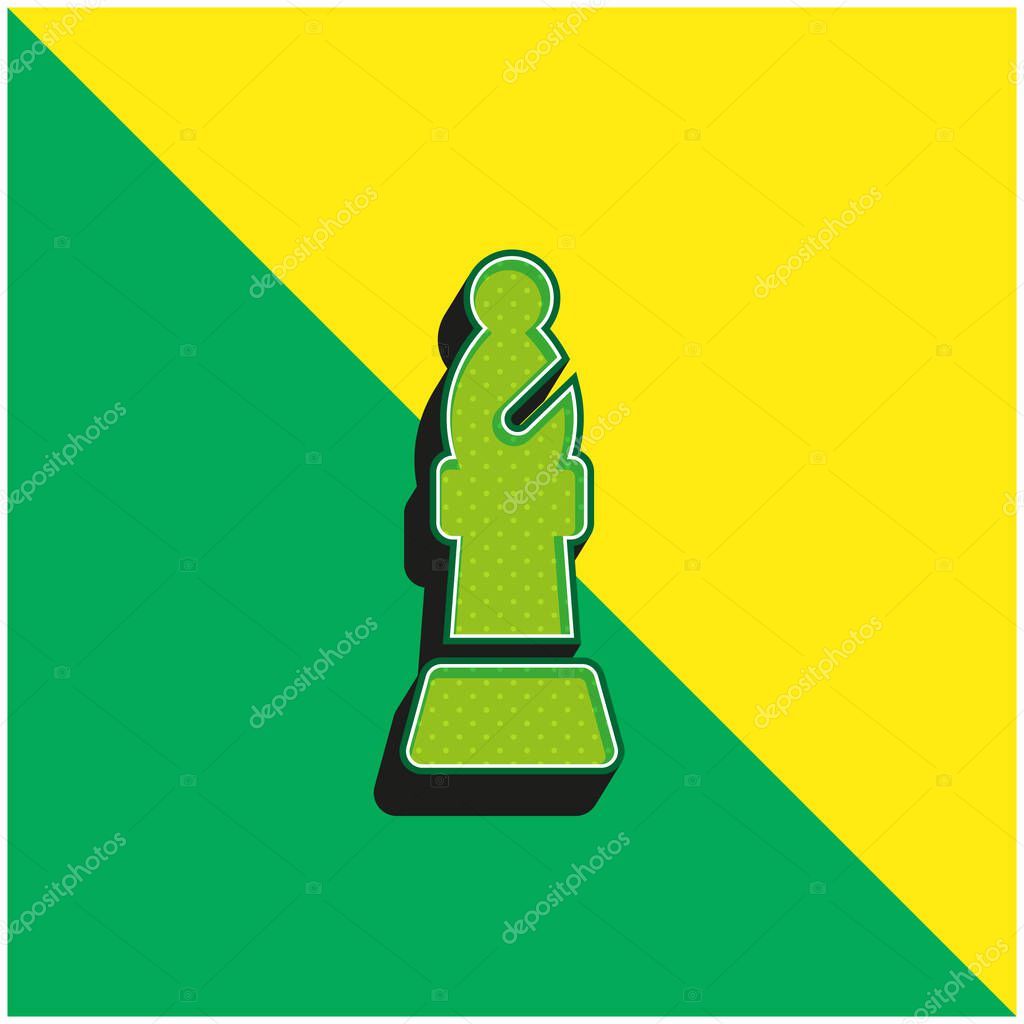 Bishop Green and yellow modern 3d vector icon logo