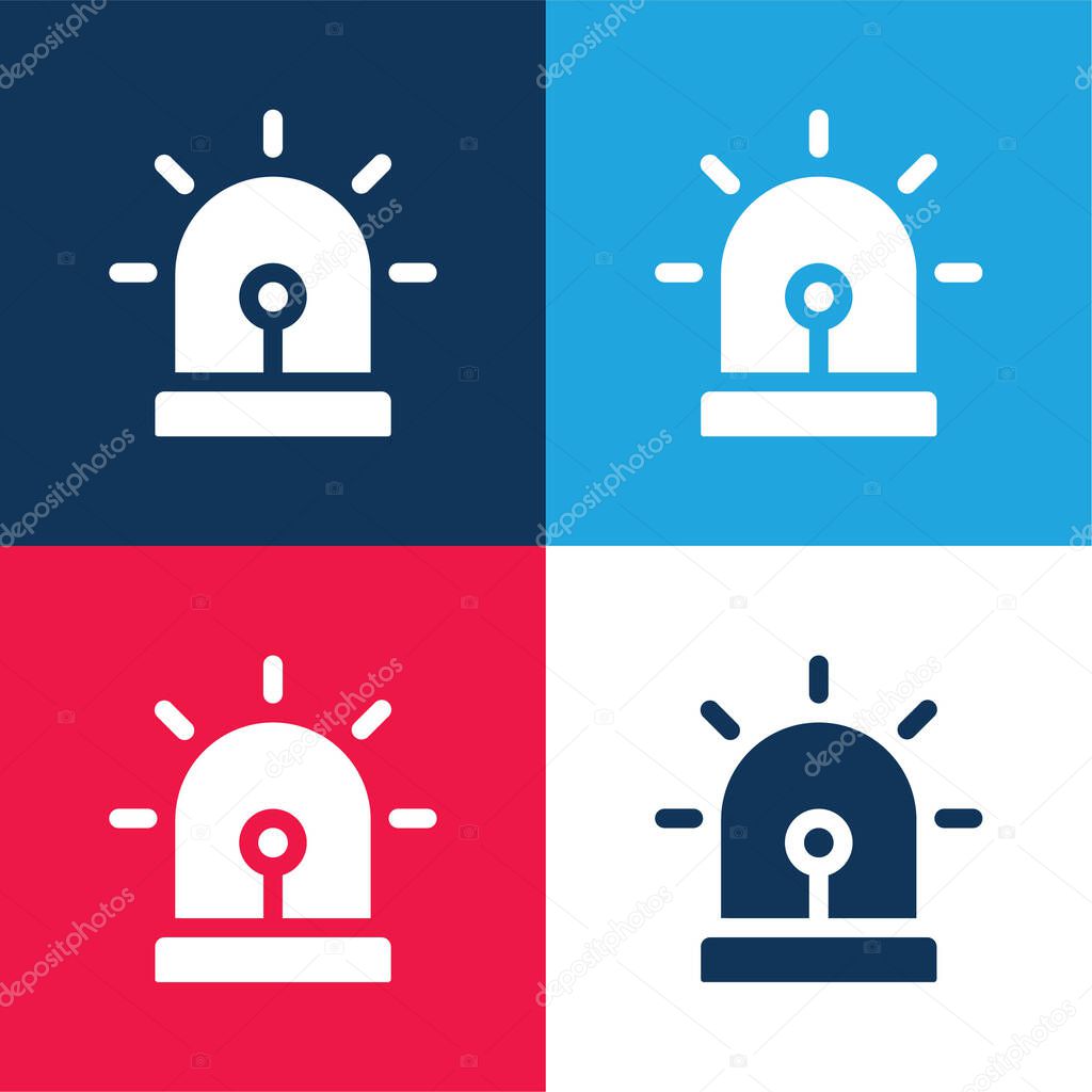 Alert blue and red four color minimal icon set