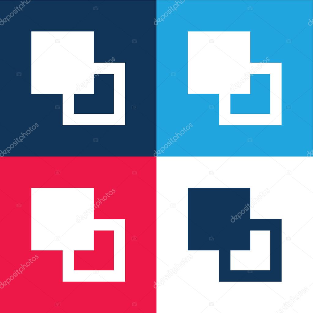 Background blue and red four color minimal icon set