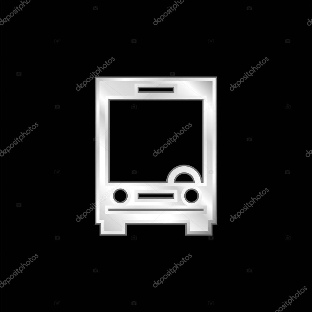 Big Bus Front silver plated metallic icon