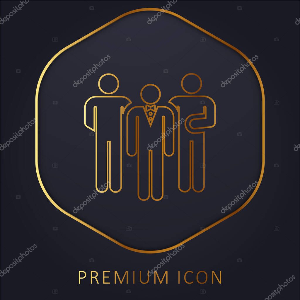 Bodyguard golden line premium logo or icon
