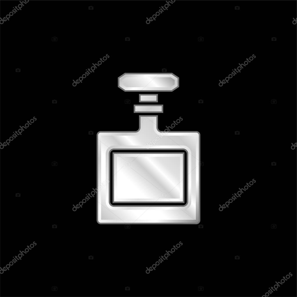 Bottle silver plated metallic icon